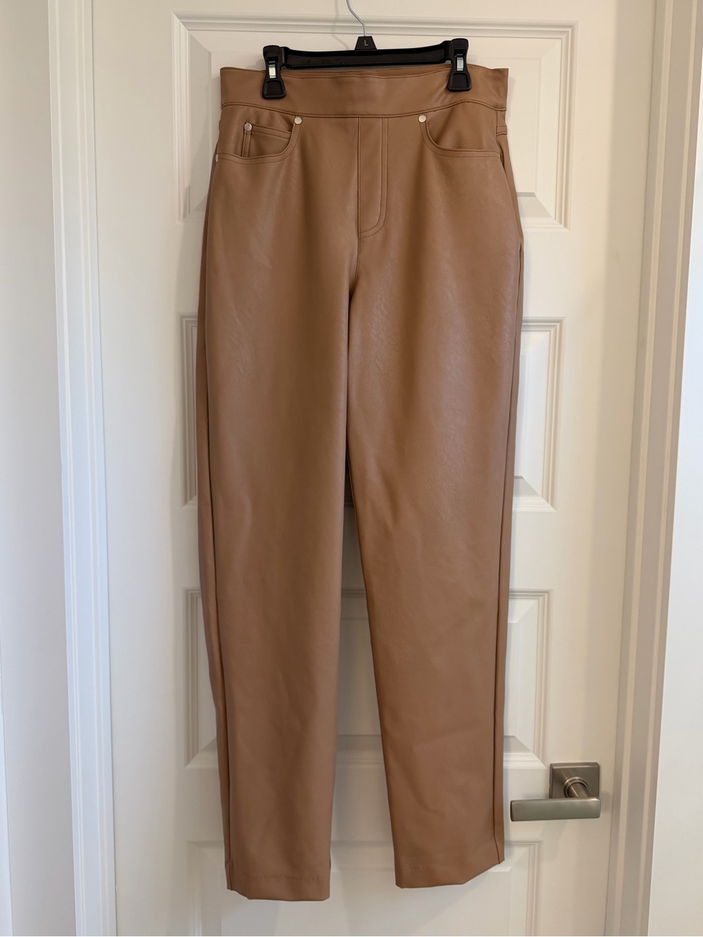 SPANX Faux Leather High-Waist Straight Leg Pants